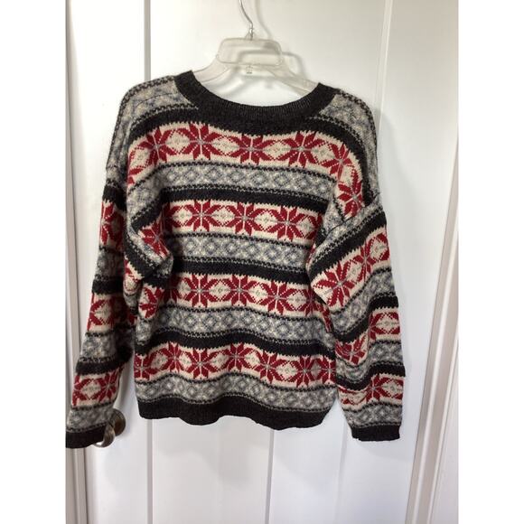 VTG Women's Wool Fair Isle Print Button Front Cardigan Sweater Multicolor Medium - Picture 5 of 10